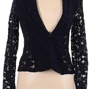INC International Concepts Blue Blazer with Lace Sleeves
